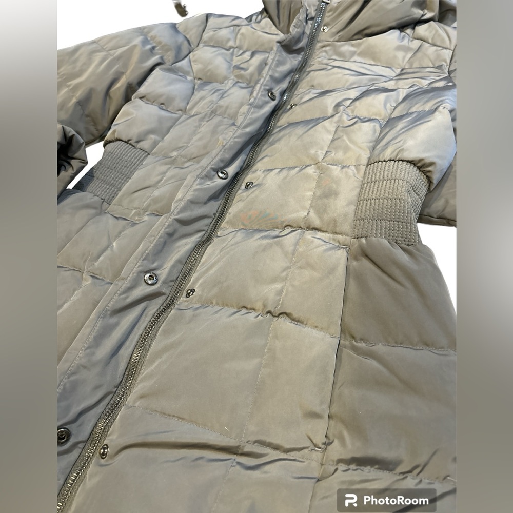 Cole Haan Signature Coat Women’s Size XS Hooded Taffeta Down Puffer Gray Carbon - Picture 10 of 10